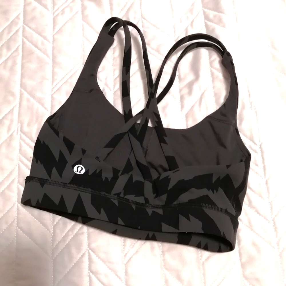 Energy Bra Lululemon Size 2 Black/Grey